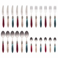 Murano Tafelbesteck (24-teilig) – Für 6 Personen – 'Christmas Mix' in Holzbox | Italienisches Design