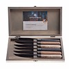 Antique Wood 6 Steak Knives Timber Mix