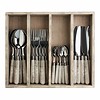 Kom Amsterdam Couverts Premium 'Antique Wood' avec Poignées en Bois pour 6 Personnes - 24 Pièces en Acier Inoxydable, Passe au Lave-vaisselle, Élégante Boîte en Bois