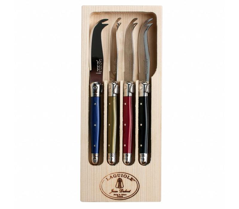 Laguiole 4 cheese knives Autumn in display