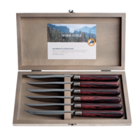 Antique Wood Bois 6 Couteaux à Steak Palissandre
