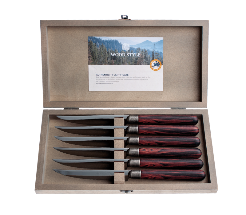 Antique Wood Bois 6 Couteaux à Steak Palissandre