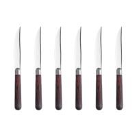 Antique Wood Bois 6 Couteaux à Steak Palissandre