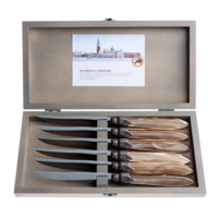 Murano 6 Steak Knives in Box Champagne