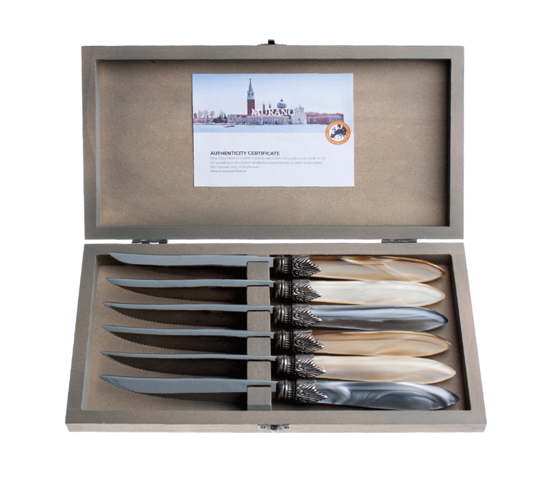 Murano 6 Steak Knives in Box Chateau Mix