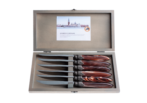 Murano Murano 6 Steak Knives in Box Chocolat Brown