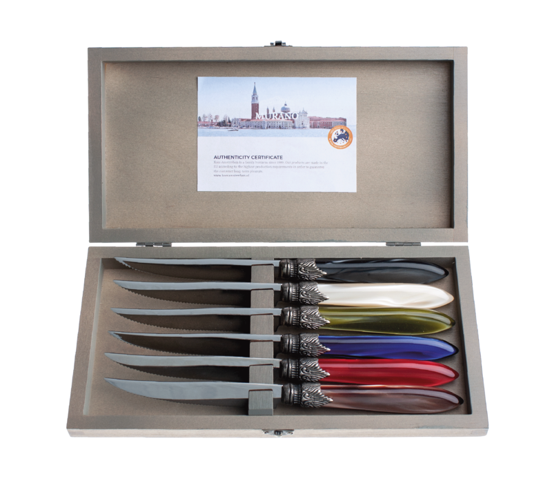 Murano 6 Steak Knives in Box Cottage Mix