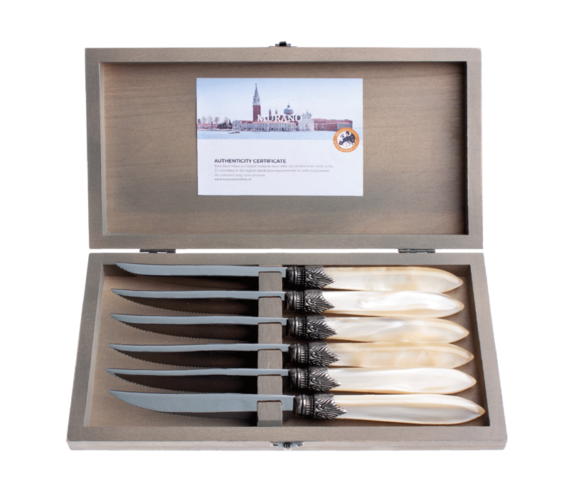 Murano 6 Steak Knives Cream in Box