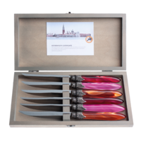 Coffret de 6 couteaux à steak Murano Fire Mix