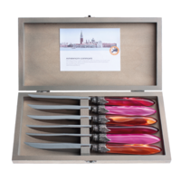 Murano 6 Steak Knives in Box Fire Mix