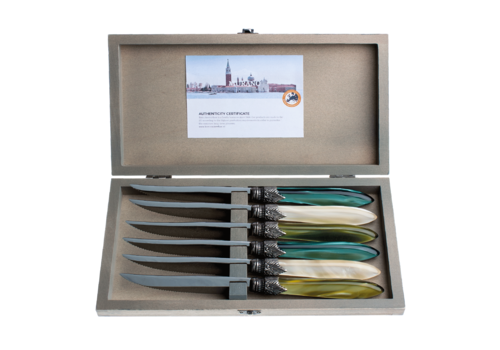 Murano Murano 6 couteaux à steak dans une boîte de mélange forestier
