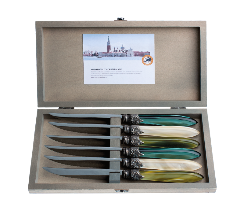 Murano 6 Steak Knives in Box Forest Mix