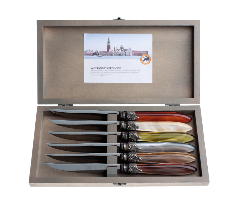 Murano 6 Steak Knives in Box Fresco Mix