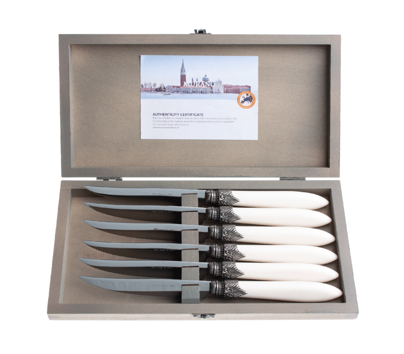 Murano 6 Steak Knives in Box Matt Ivory