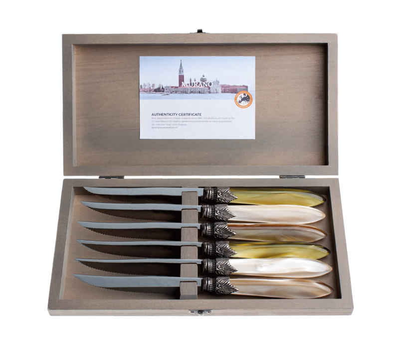 Murano 6 Couteaux à Steak dans une Boîte Mélange de Prairie
