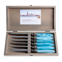 Murano 6 Steak Knives in Box Turquoise