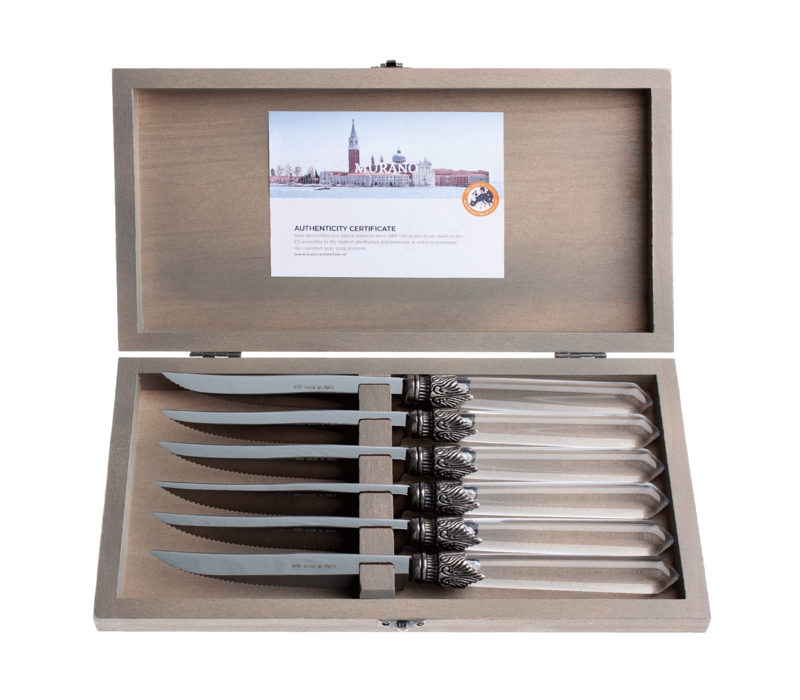 Venezia 6 Steak knives in box Transparent