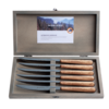 Kom Amsterdam Wood Style 6 Steak Knives "Cedar" in Box