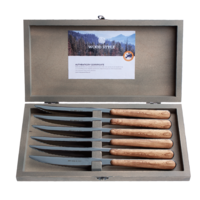 Wood Style 6 Steakmesser "Zeder" in Kiste