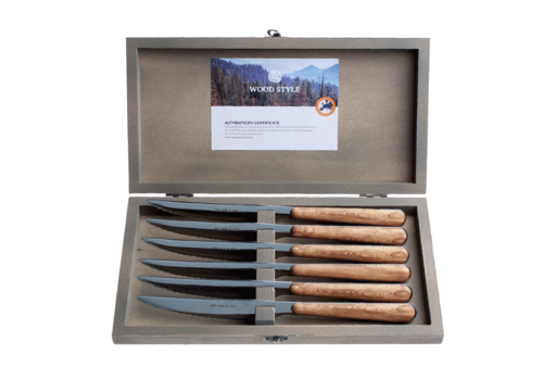 Wood Style 6 Steakmesser "Zeder" in Kiste
