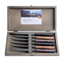 Wood Style 6 Steak Knives 'Sequoia Mix'