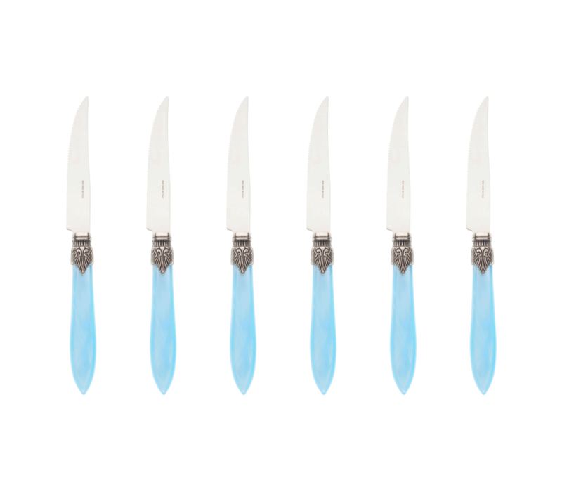 Murano 6 Steak Knives in Box Turquoise