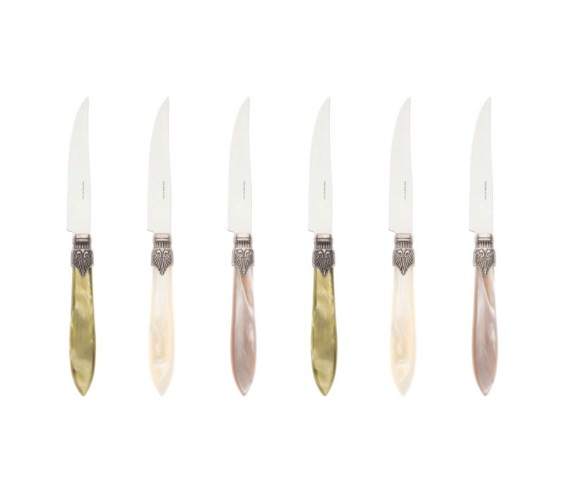 Murano 6 Steakmesser in Kiste Wiese Mix