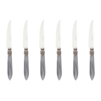 Murano 6 Steak Knives "Light Grey" in Box