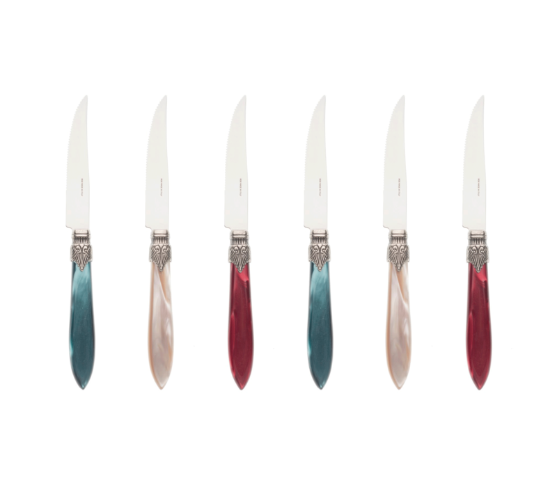 Murano 6 Steak Knives in Box Christmas Mix