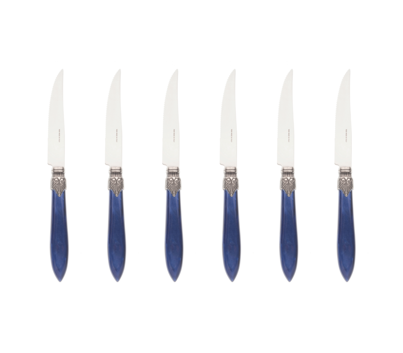 Murano 6 Steak Knives in Box Blue