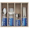 Couvert à la Carte 24-piece cutlery set mixed designs blue