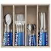 Kom Amsterdam Multi Colour 24-piece cutlery set mixed designs blue