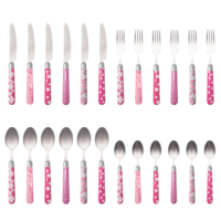 Couvert à la Carte 24-piece cutlery set mixed designs pink