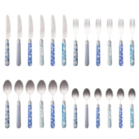 Couvert à la Carte 24-piece cutlery set mixed designs sky blue