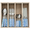 Multi Colour 24-piece cutlery set mixed designs sky blue