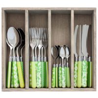 Couvert à la Carte 24-piece cutlery set mixed designs green