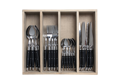 Laguiole Laguiole Cutlery Set 24-piece Black