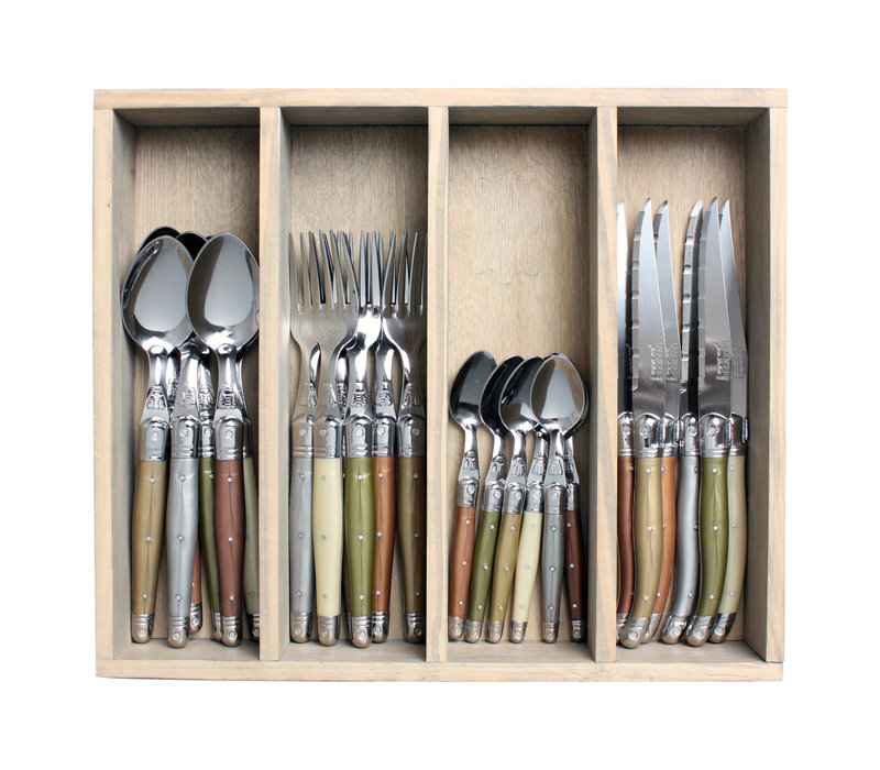 Laguiole Cutlery Set 24-Piece 'Classic' Mineral Mix