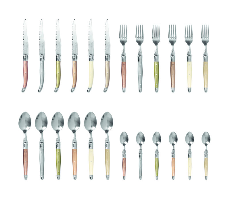 Laguiole Cutlery Set 24-Piece 'Classic' Mineral Mix