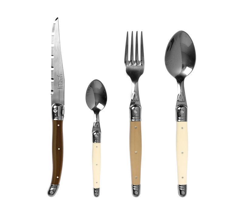 Laguiole Cutlery Set 24-piece Linen Mix