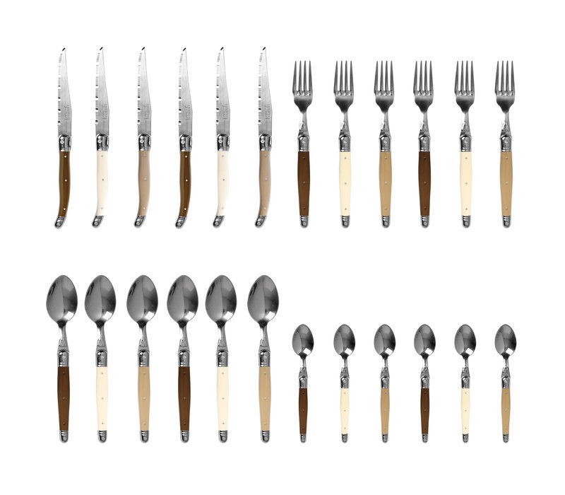 Laguiole Cutlery Set 24-piece Linen Mix