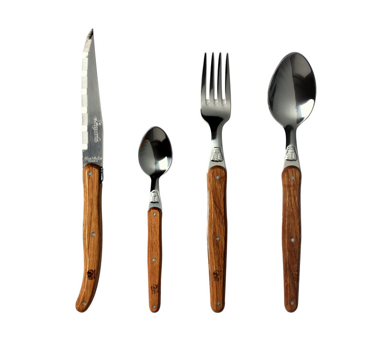 Laguiole Classic Cutlery Set 24-piece Oak Wood