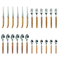 Laguiole Classic Cutlery Set 24-piece Oak Wood