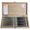 Laguiole Laguiole Classic 6 Steak Knives Black in Wooden Box