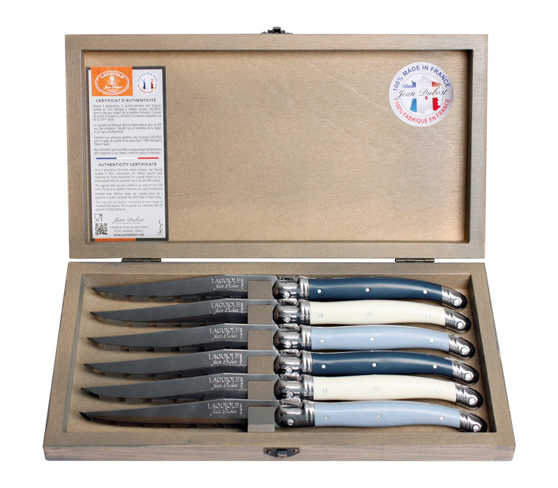 Laguiole 6 Steakmesser 'Classic' Nordic Mix