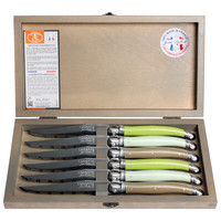 Laguiole Classique 6 Couteaux Steak Mélange Botanique en Coffret en Bois