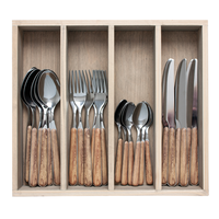 Wood Style 24-piece Dinner Cutlery “Cedar” in Box