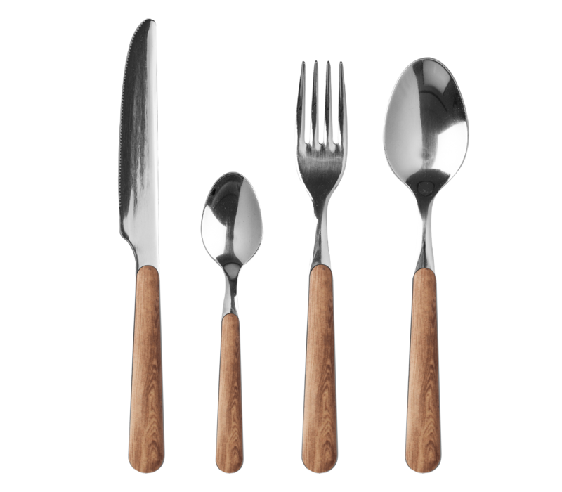 Wood Style Couverts à Dîner 24 pièces «Cèdre» dans une Boîte