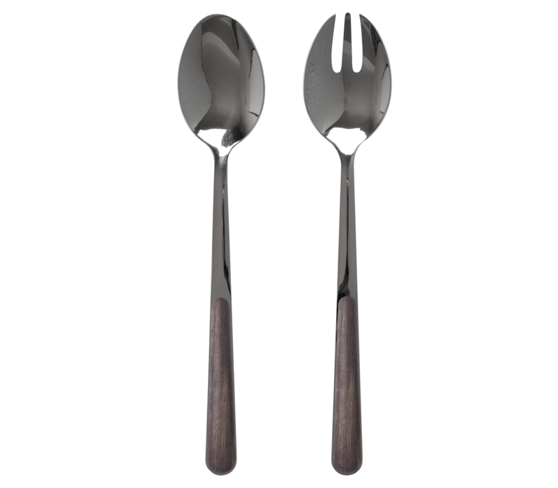 Wood Style Salad Servers Ebony