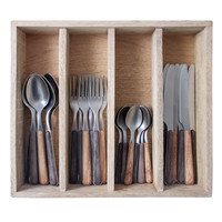 Wood Style 24-piece Dinner Cutlery 'Sequoia Mix'